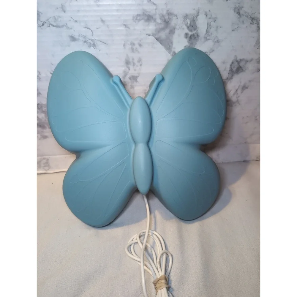 IKEA UPPLYST Butterfly Blue Wall Light Night Lite Hanging w/Power Adapter Tested